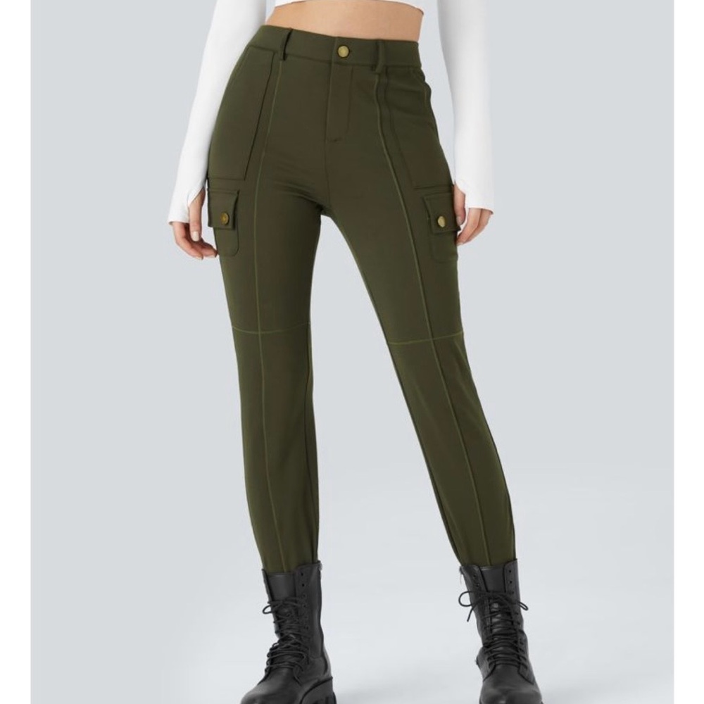 Halara DayStretch High Waisted Zipper Pockets Solid Skinny Cargo Pants XL Tall